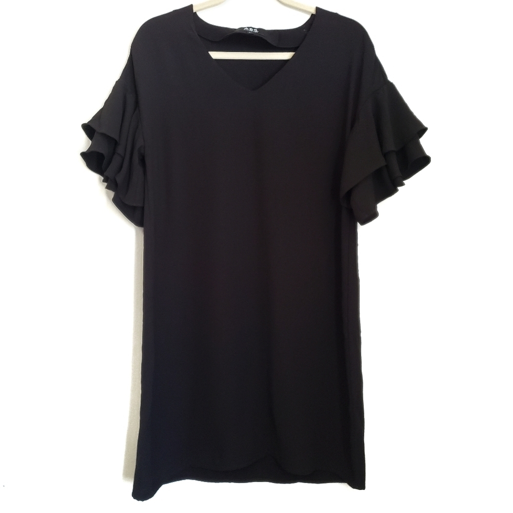 A.B.S. Collection Dress S Small Black Ruffle Sleeve